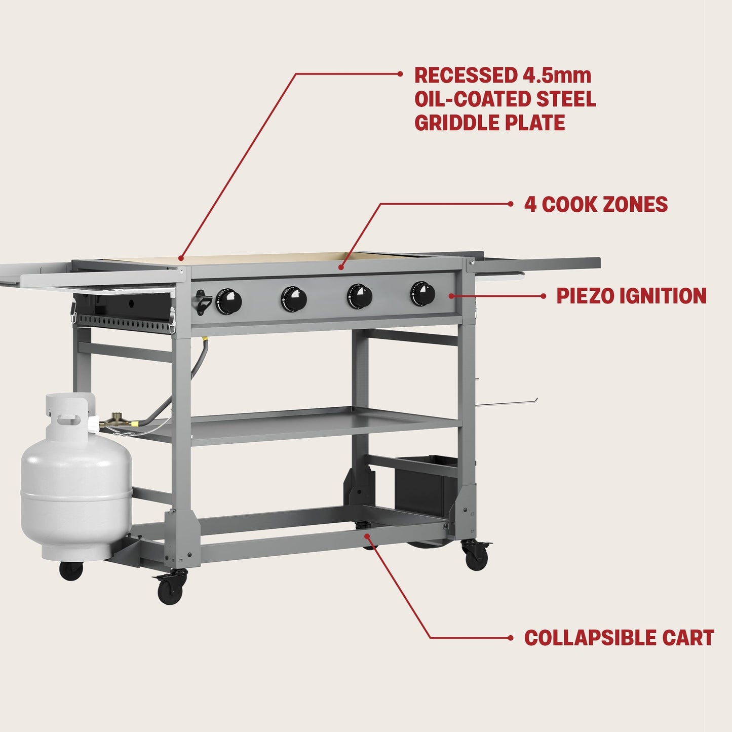 TYTUS Fresno 4-Burner Flat Top Griddle - TDT-471-0101